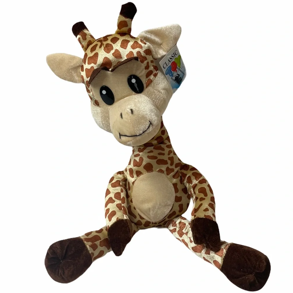 Giraffe Plush Toys Collectible Safari Zoo Stuffed Animal Soft Brown Cream Tan